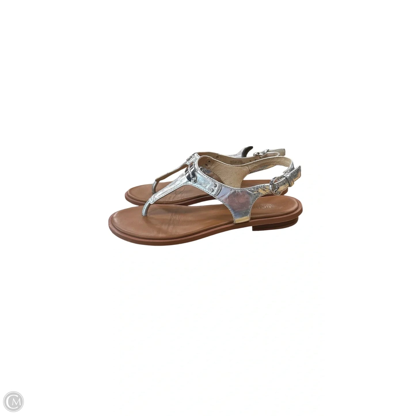 Sandals Designer By Michael Kors In Silver, Size: 7