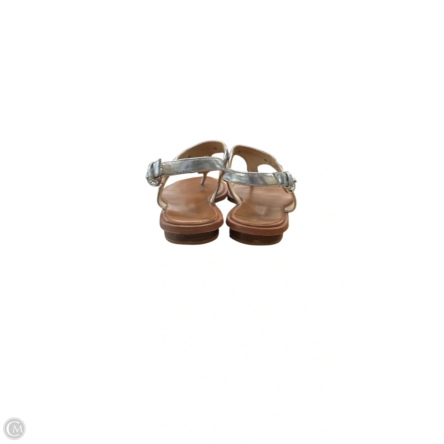 Sandals Designer By Michael Kors In Silver, Size: 7