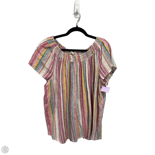 Top Short Sleeve By Beachlunchlounge In Striped Pattern, Size: Xl