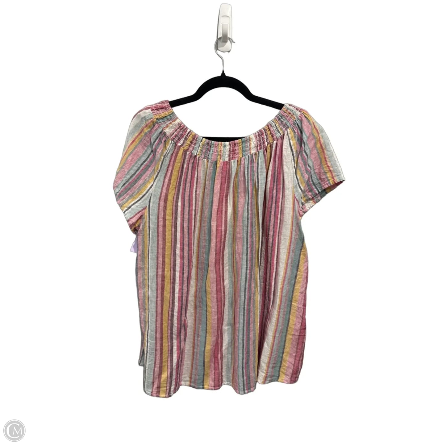 Top Short Sleeve By Beachlunchlounge In Striped Pattern, Size: Xl