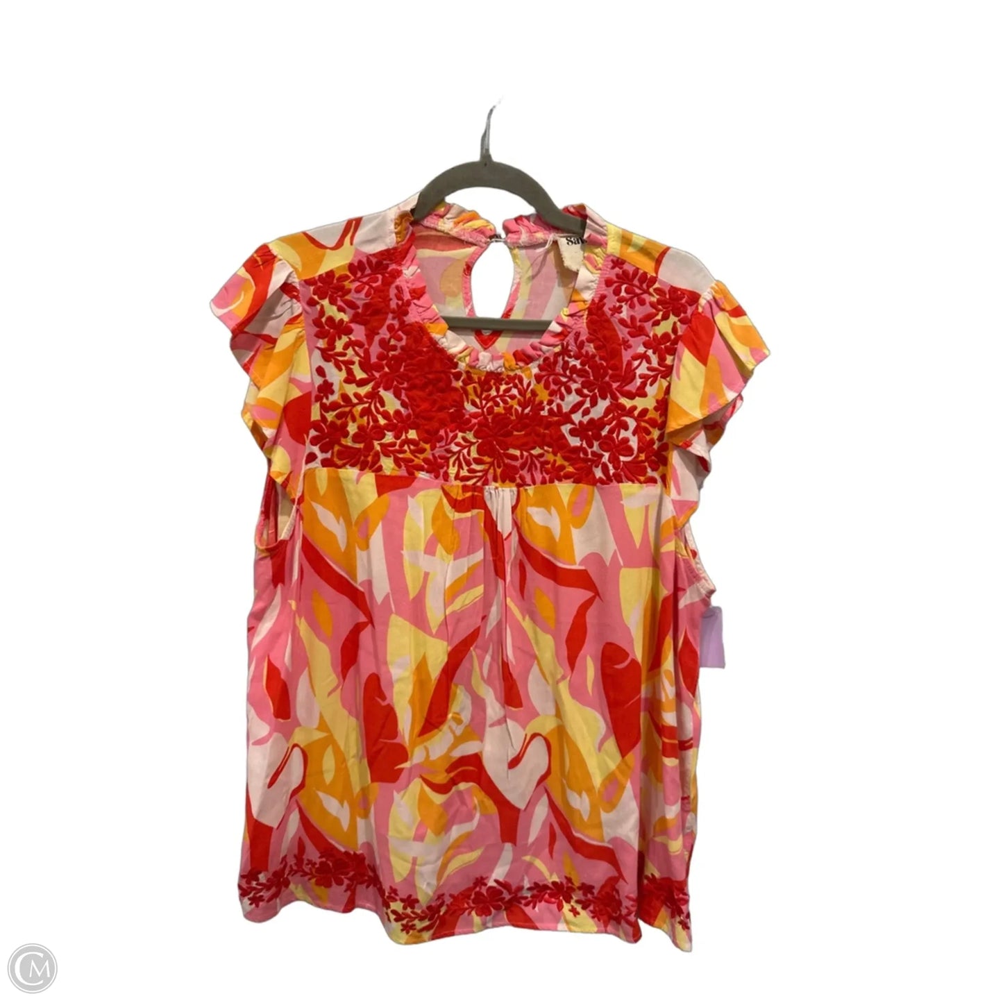 Top Sleeveless By Savanna Jane In Pink & Red, Size: Xl