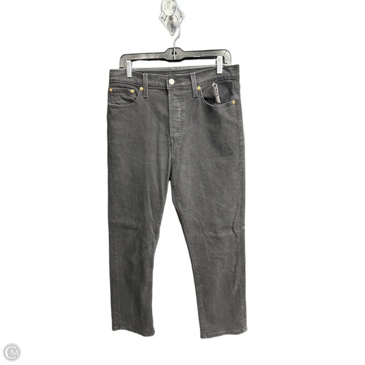 Jeans Straight By Levis In Black Denim, Size: 10