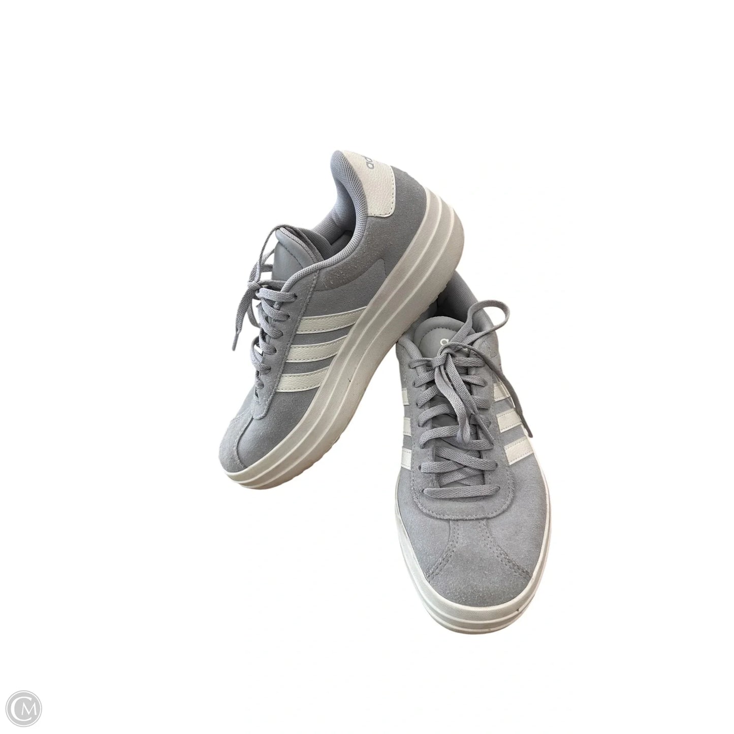 Shoes Sneakers By Adidas In Grey & White, Size: 6