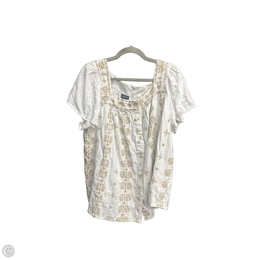 Top Short Sleeve By Torrid In Brown & White, Size: 2x