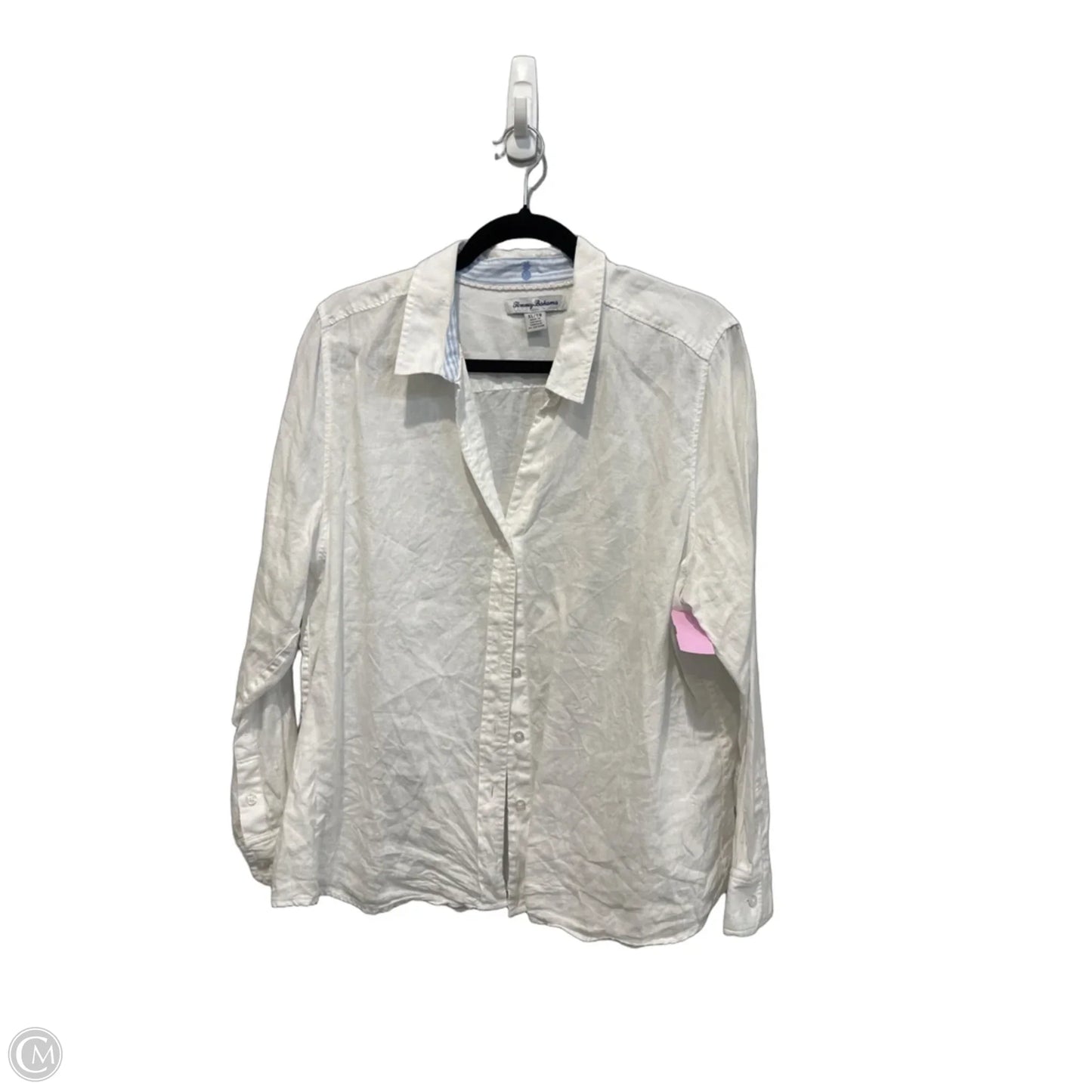Top Long Sleeve By Tommy Bahama In Blue & White, Size: Xl