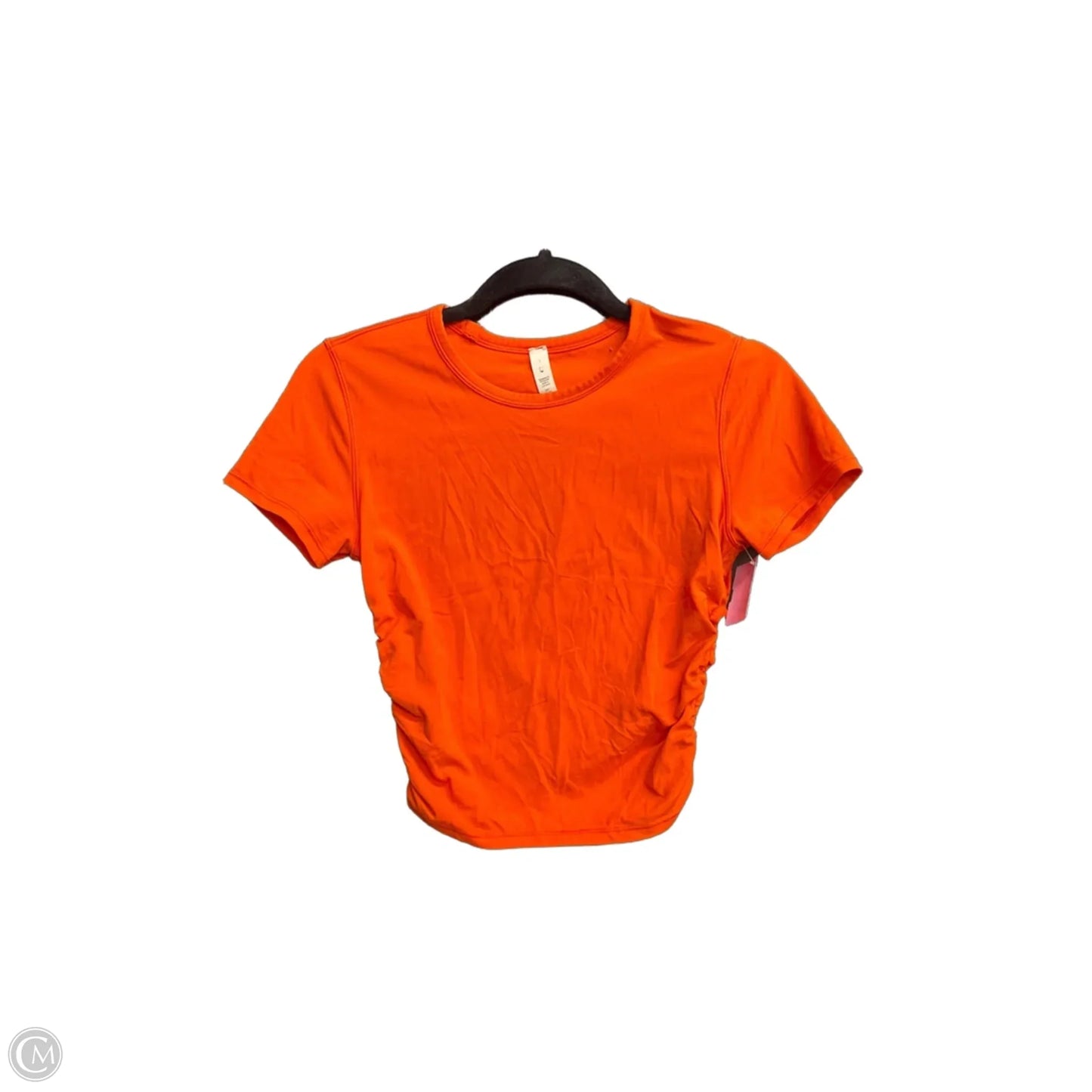 Athletic Top Short Sleeve By Lululemon In Orange, Size: S