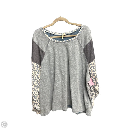 Top Long Sleeve By Cato In Blue, Size: 4x