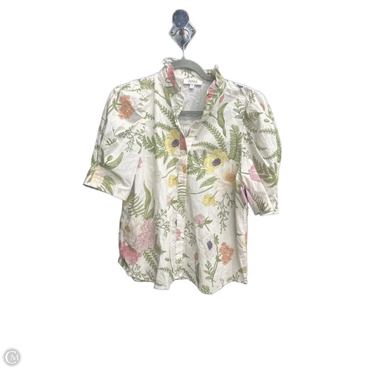 Top Short Sleeve By Clothes Mentor In Green & White, Size: S