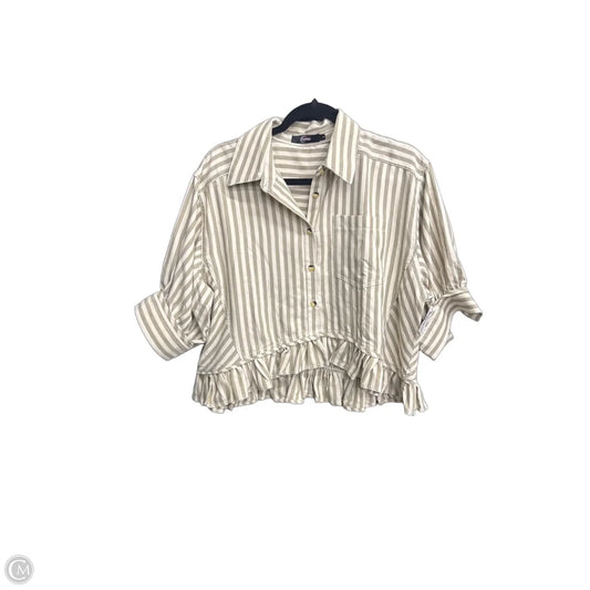 Top Long Sleeve By Clothes Mentor In Striped Pattern, Size: M