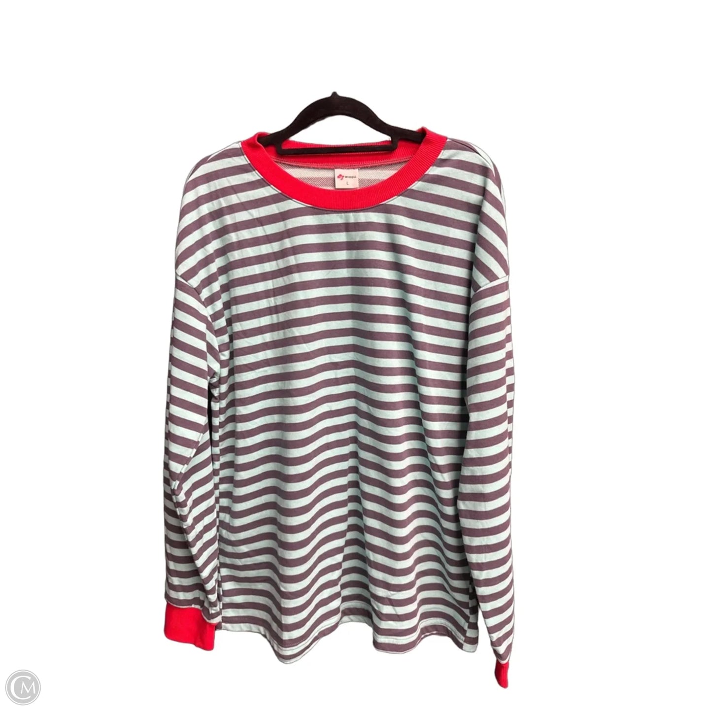 Top Long Sleeve By Clothes Mentor In Striped Pattern, Size: L