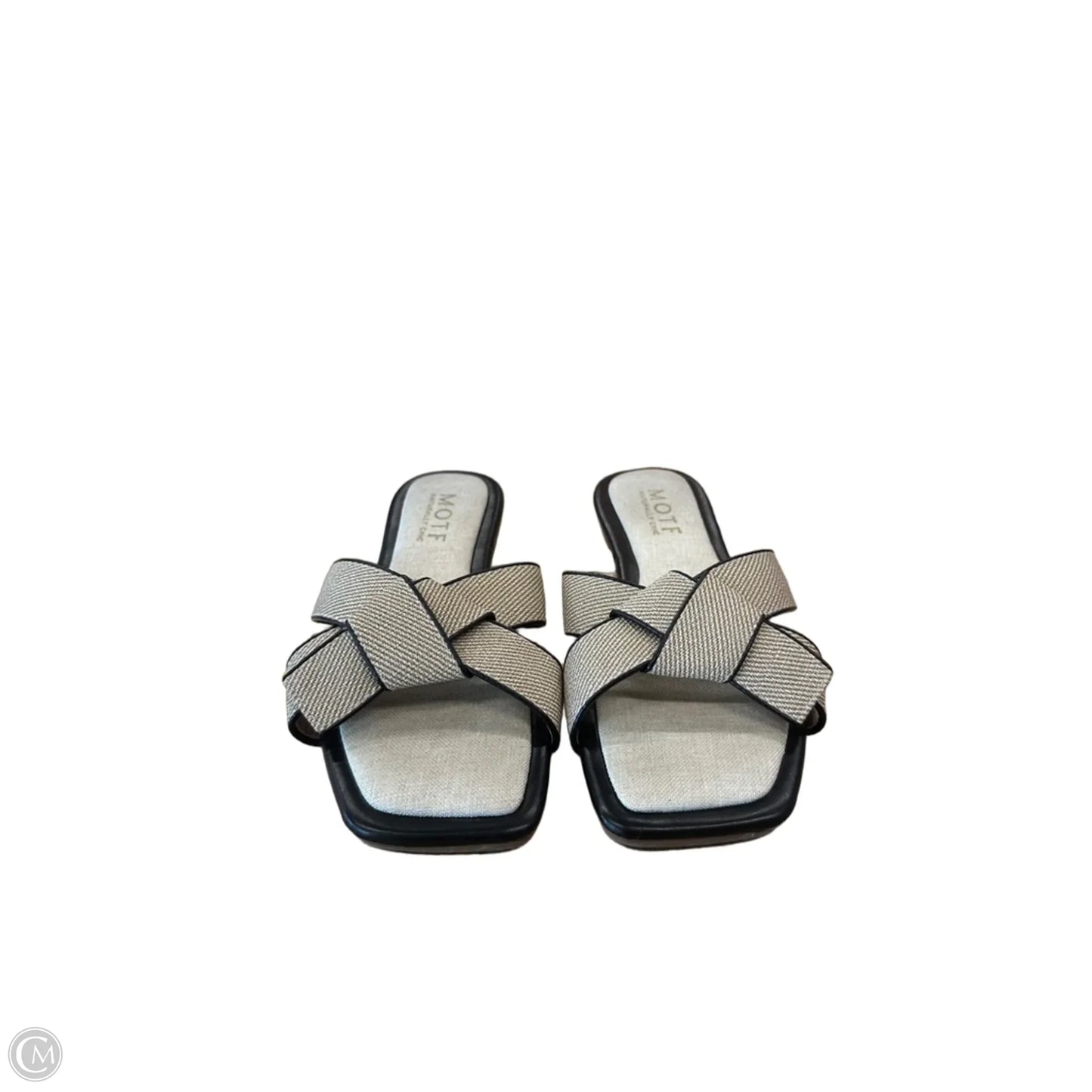 Sandals Flats By Clothes Mentor In Black & Cream, Size: 10