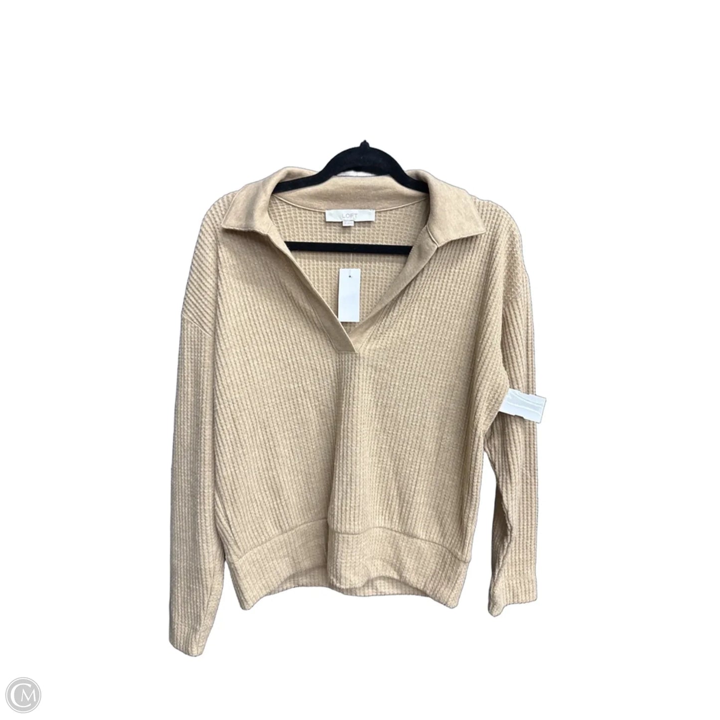 Top Long Sleeve By Loft In Beige, Size: S