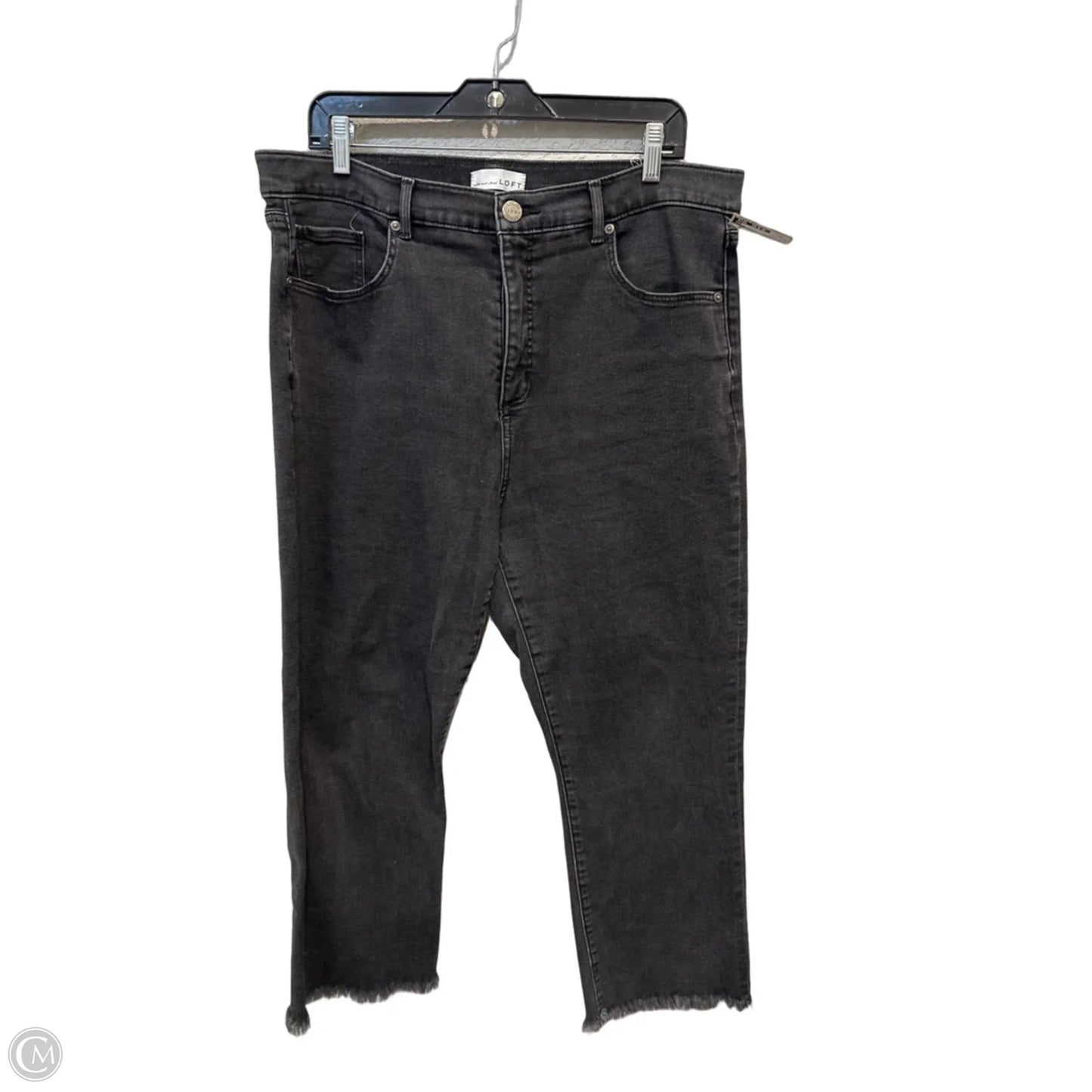 Jeans Straight By Loft In Black Denim, Size: 18