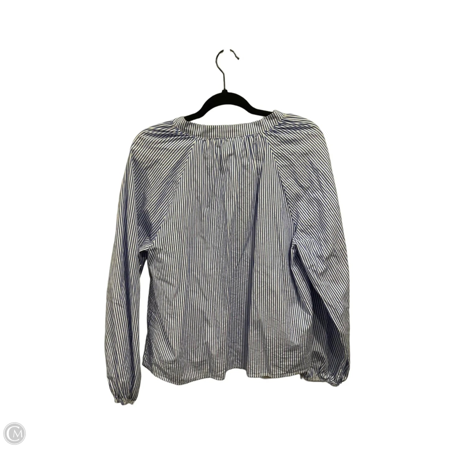 Top Long Sleeve By Evereve In Striped Pattern, Size: M