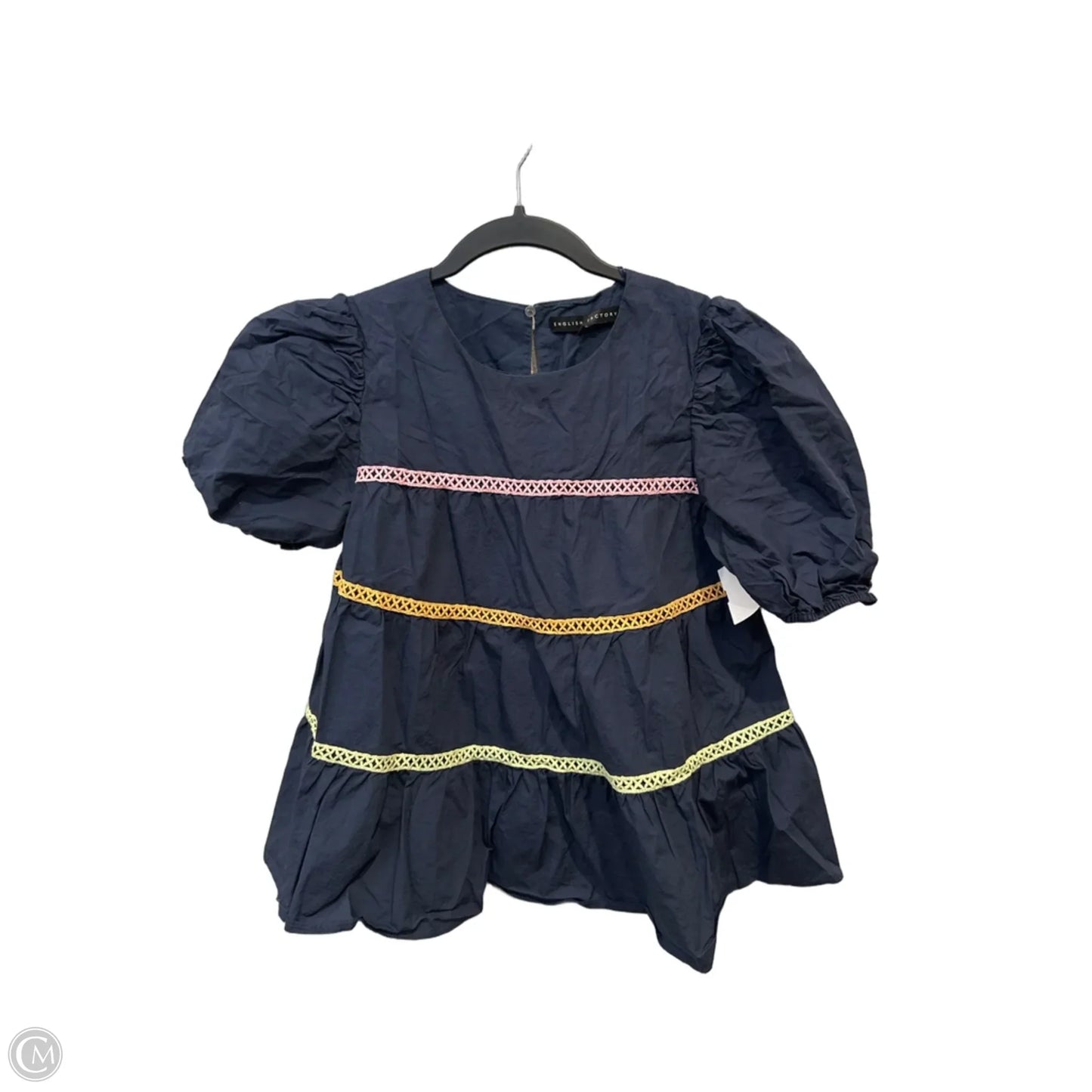 Top Short Sleeve By English Factory In Navy, Size: Xs