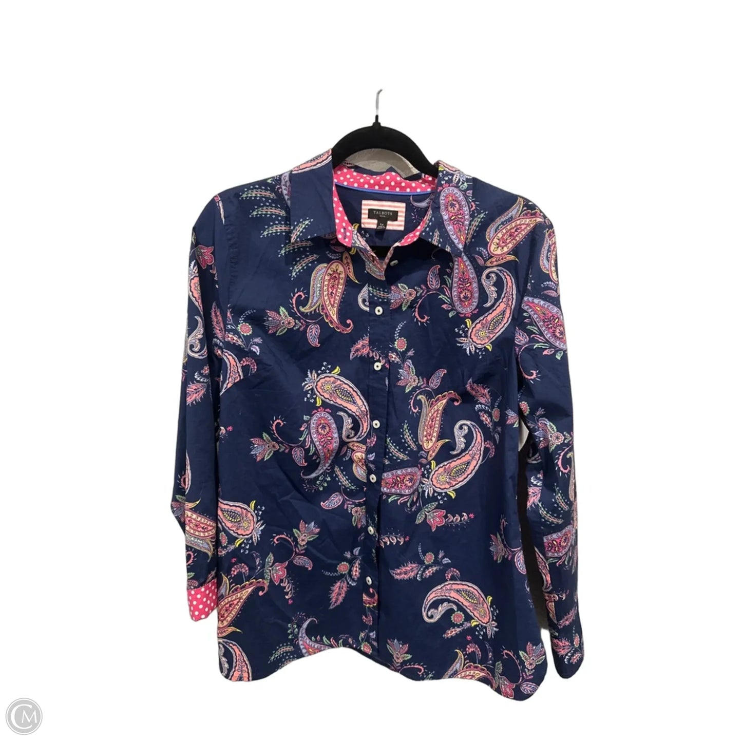 Top Long Sleeve By Talbots In Blue & Pink, Size: Lp