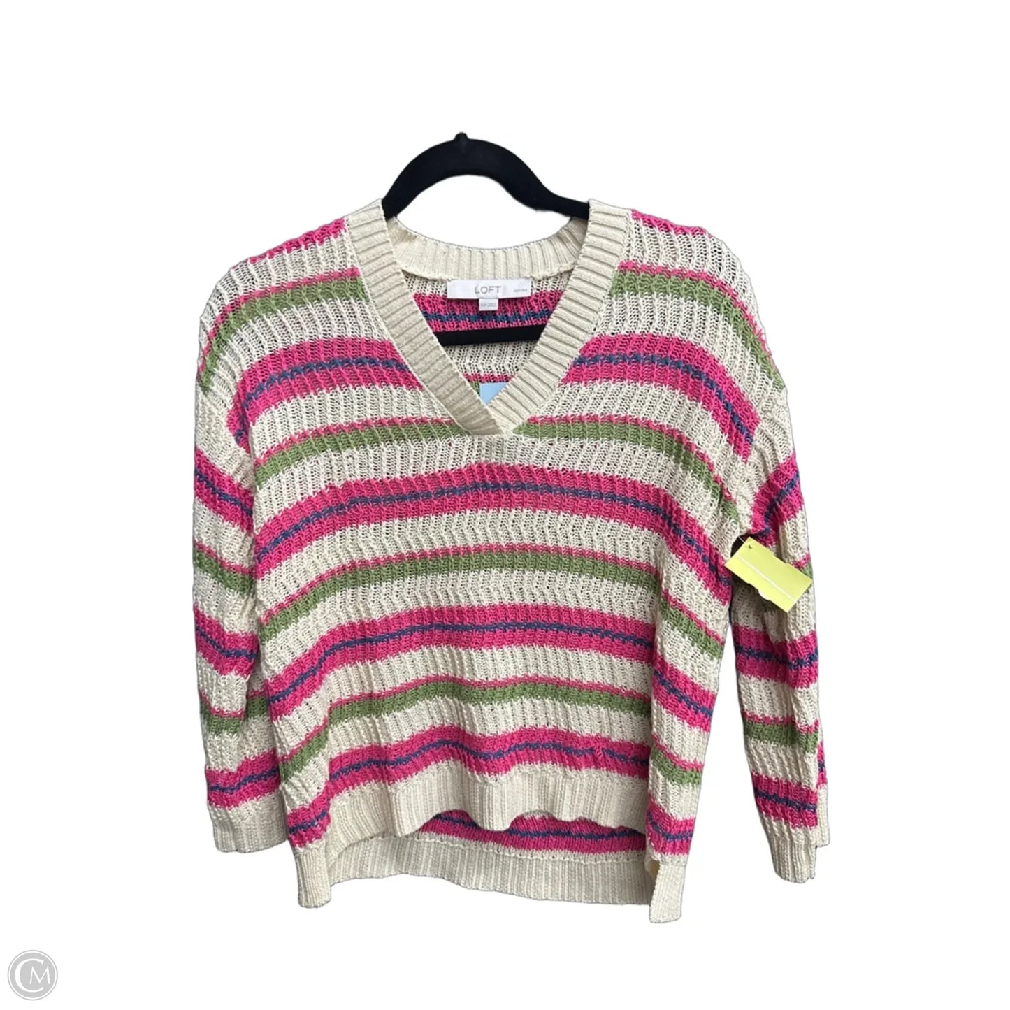 Top Long Sleeve By Loft In Striped Pattern, Size: Xsp