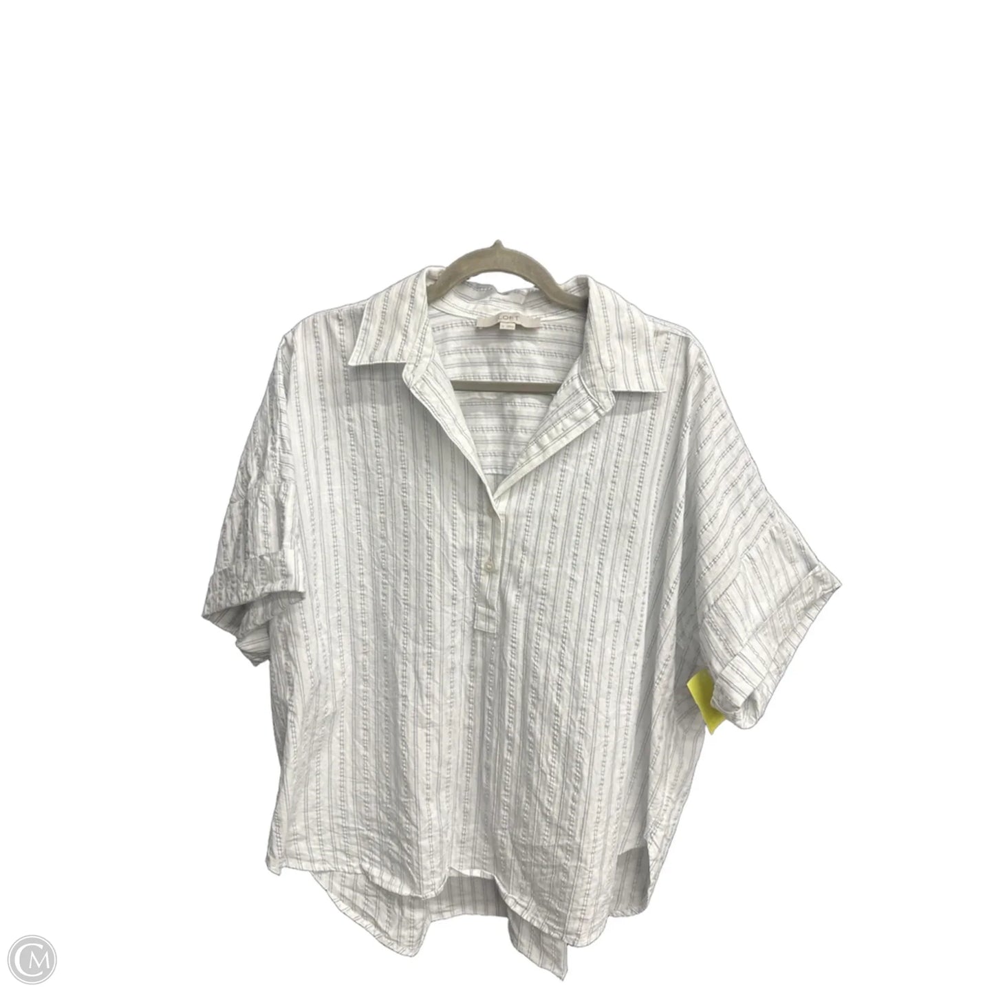 Top Short Sleeve By Loft In Striped Pattern, Size: L
