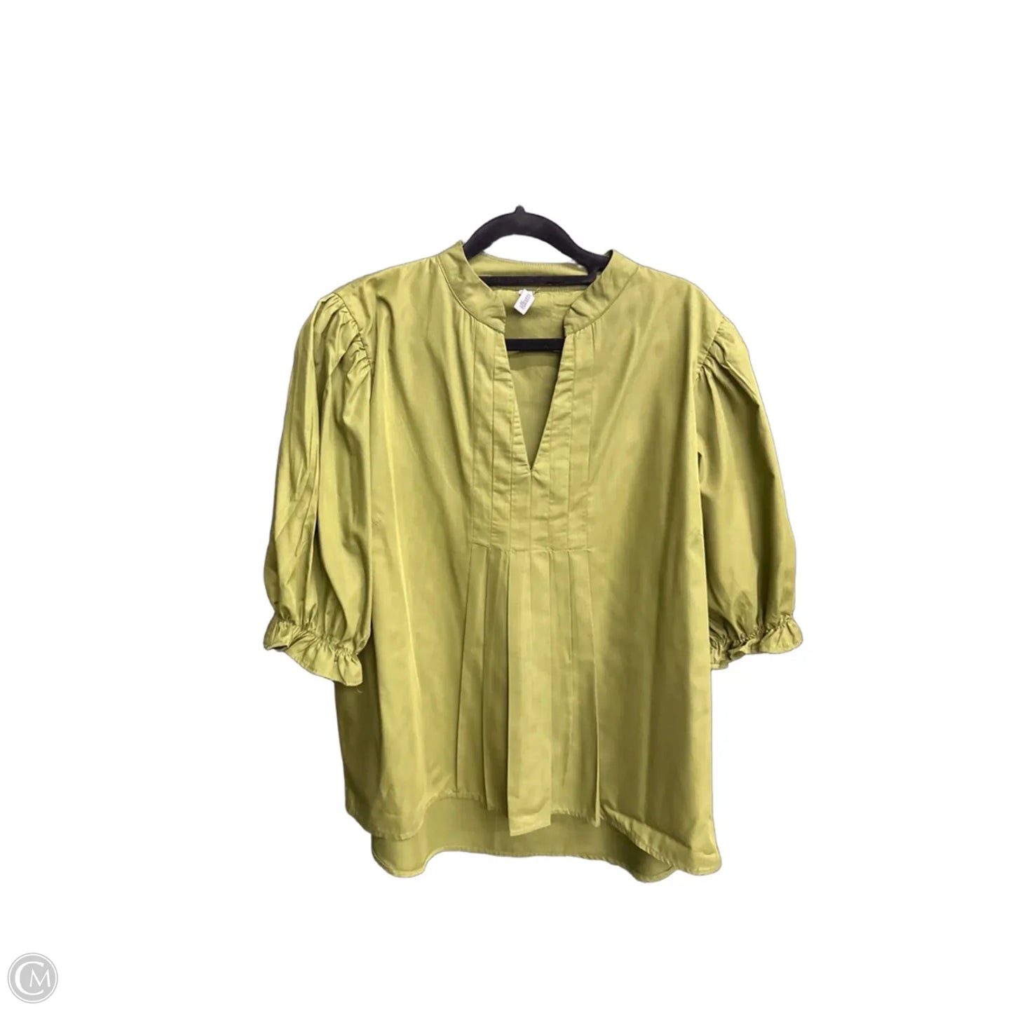 Top Short Sleeve By Glam In Green, Size: L