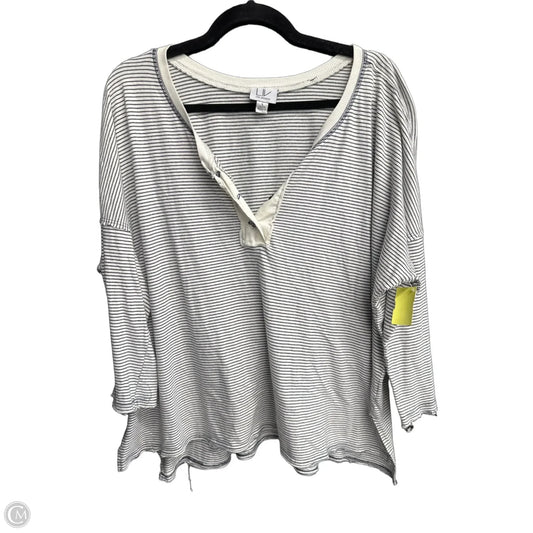 Top Long Sleeve By Liv Los Angeles In Striped Pattern, Size: L