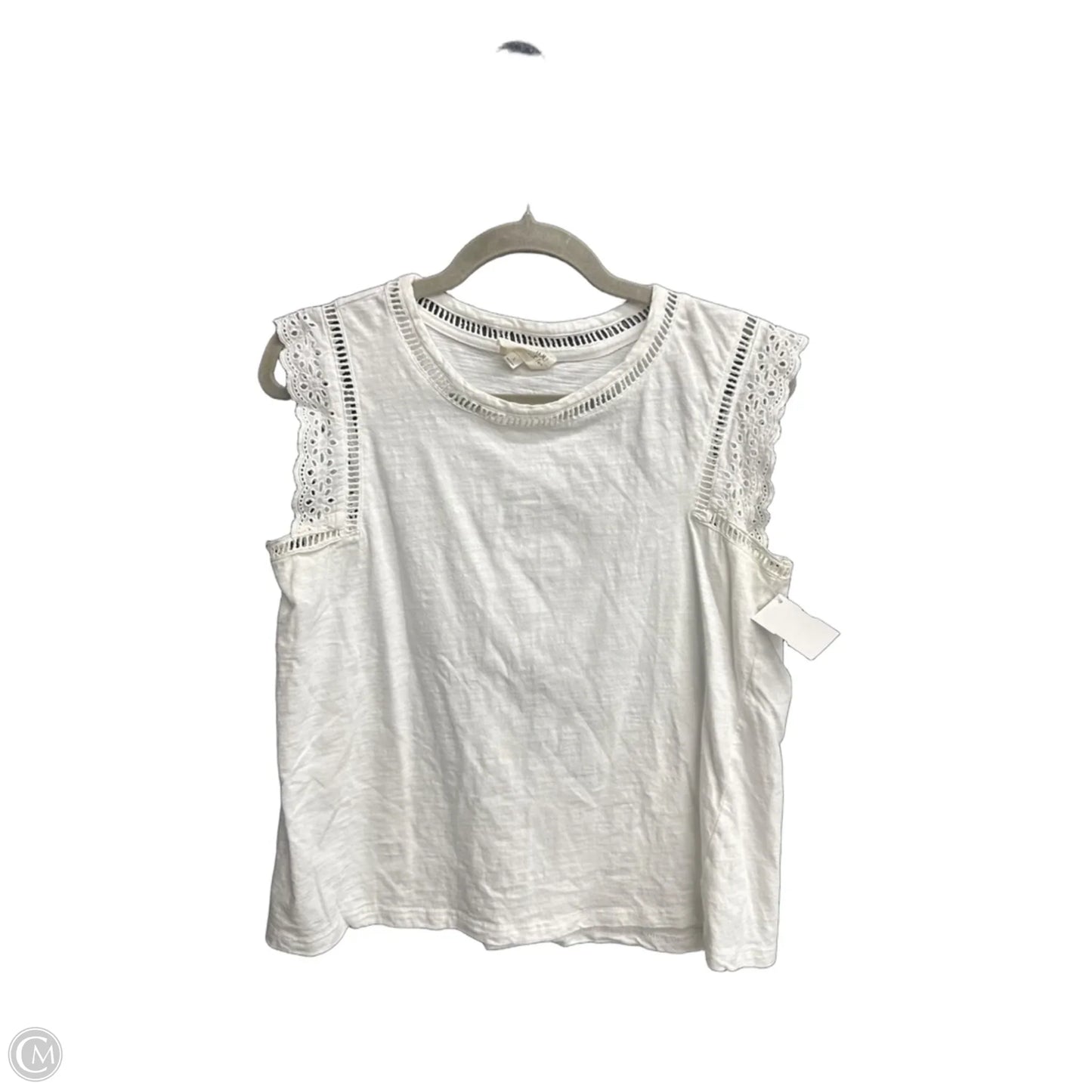 Top Sleeveless By Clothes Mentor In White, Size: L