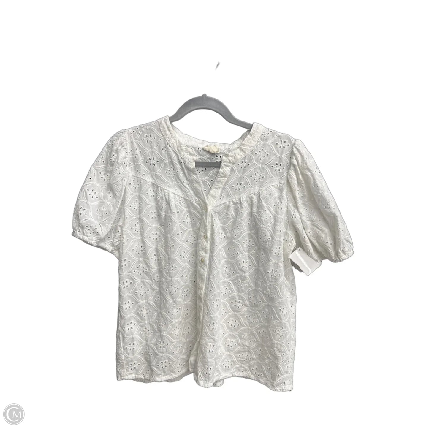 Top Short Sleeve By Nicole By Nicole Miller In White, Size: M