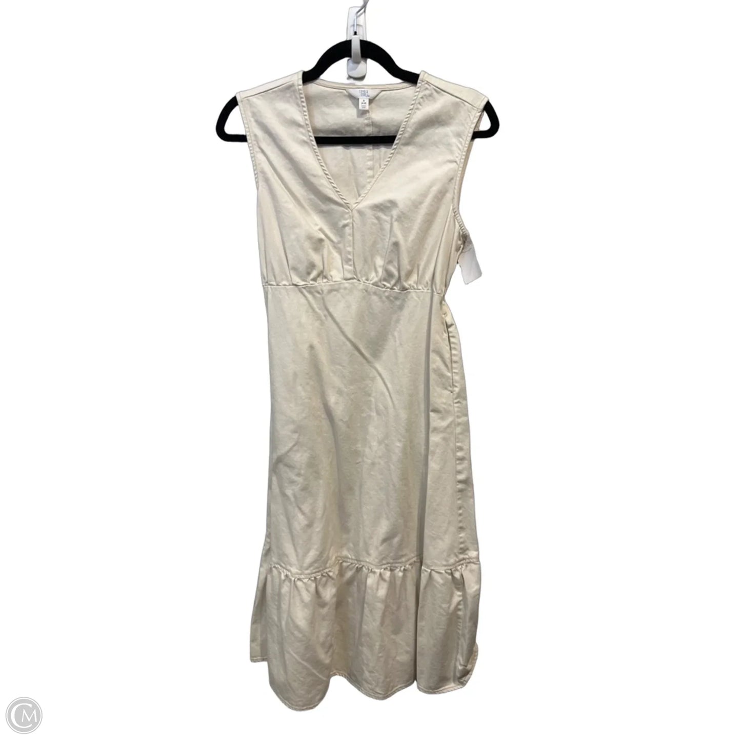 Dress Casual Midi By Time And Tru In Cream, Size: S