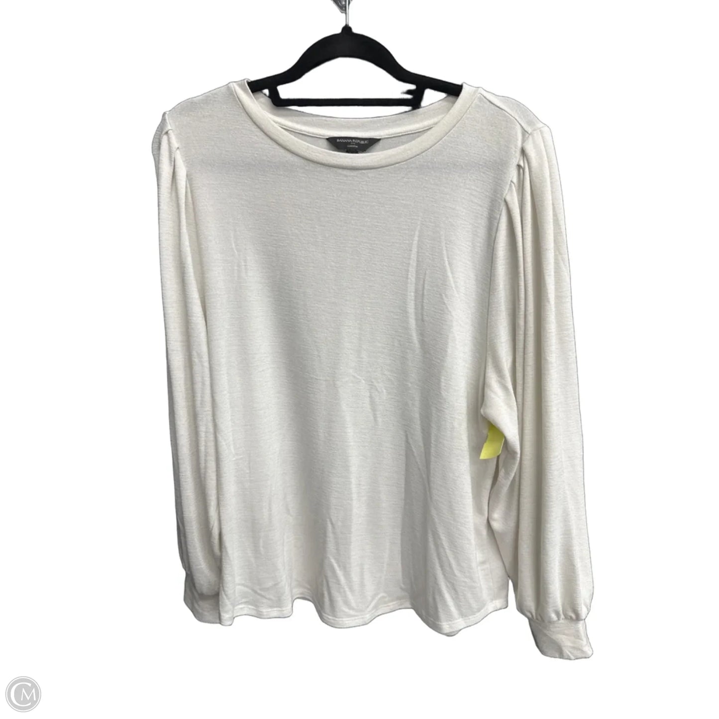 Top Long Sleeve By Banana Republic In White, Size: L