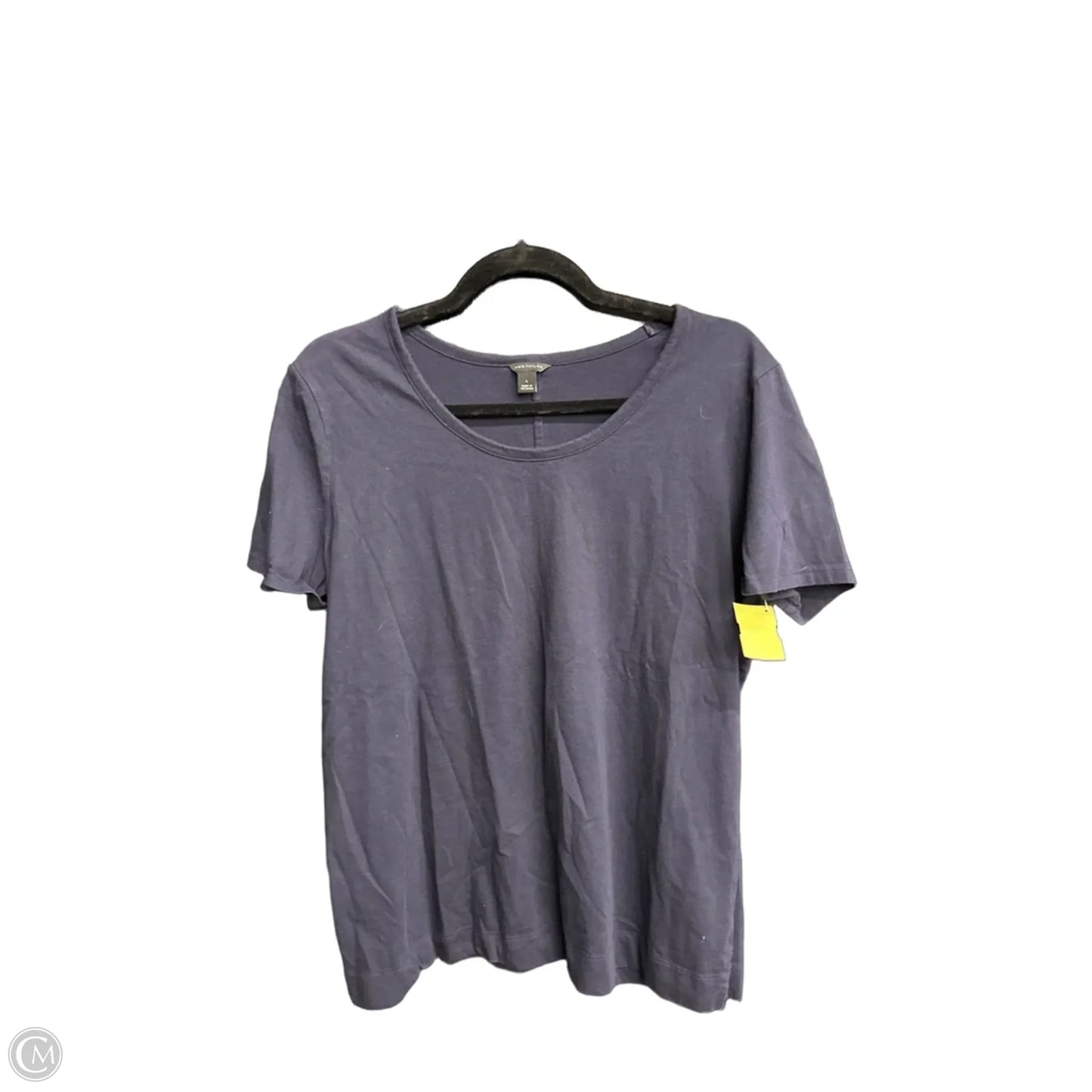 Top Short Sleeve By Ann Taylor In Navy, Size: L