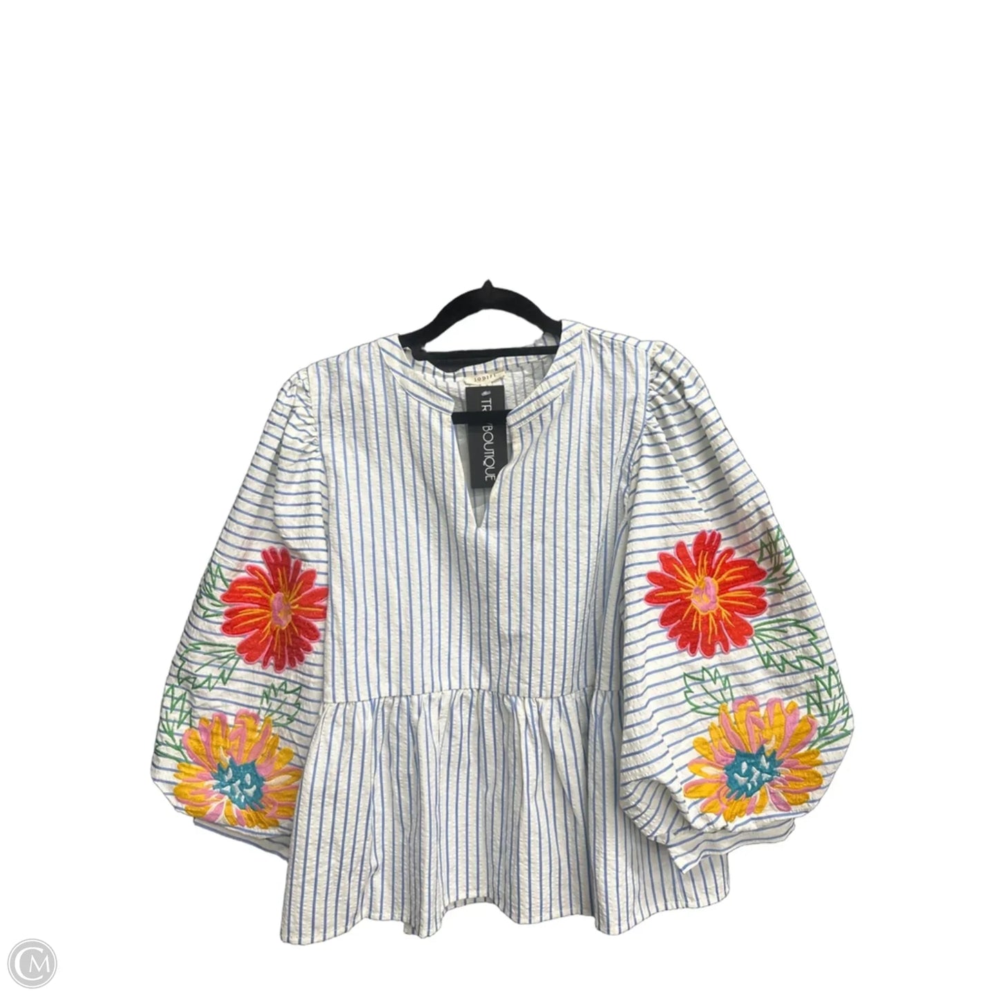 Top 3/4 Sleeve By Jodifl In Striped Pattern, Size: S