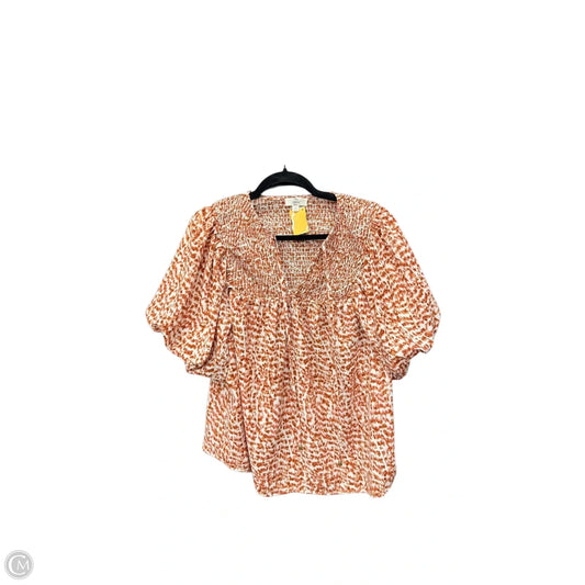 Top Short Sleeve By Entro In Brown, Size: S