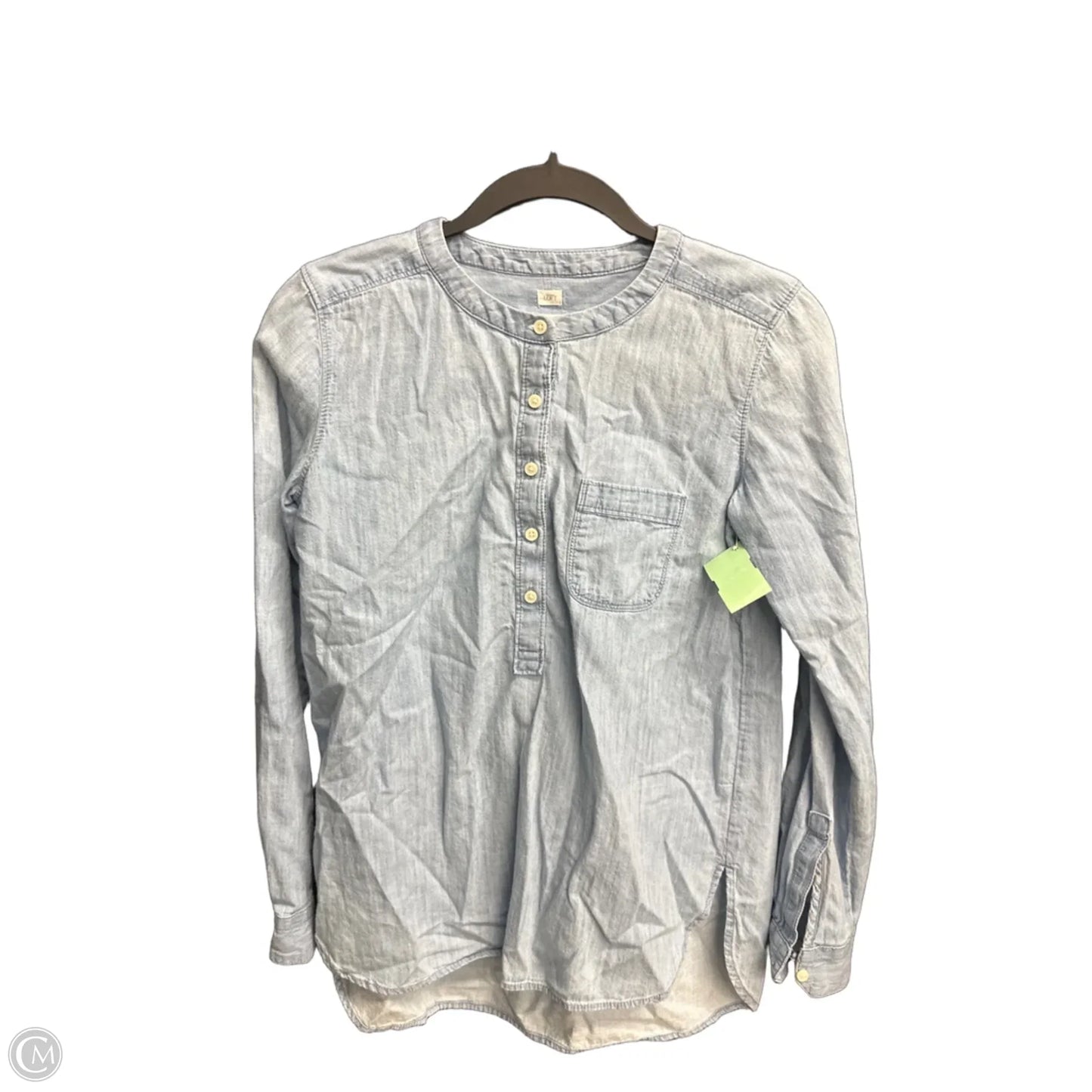 Top Long Sleeve By Loft In Blue Denim, Size: Xs