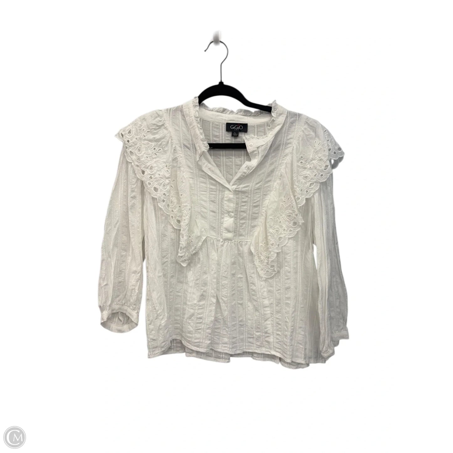 Top Long Sleeve By Gigio In White, Size: L