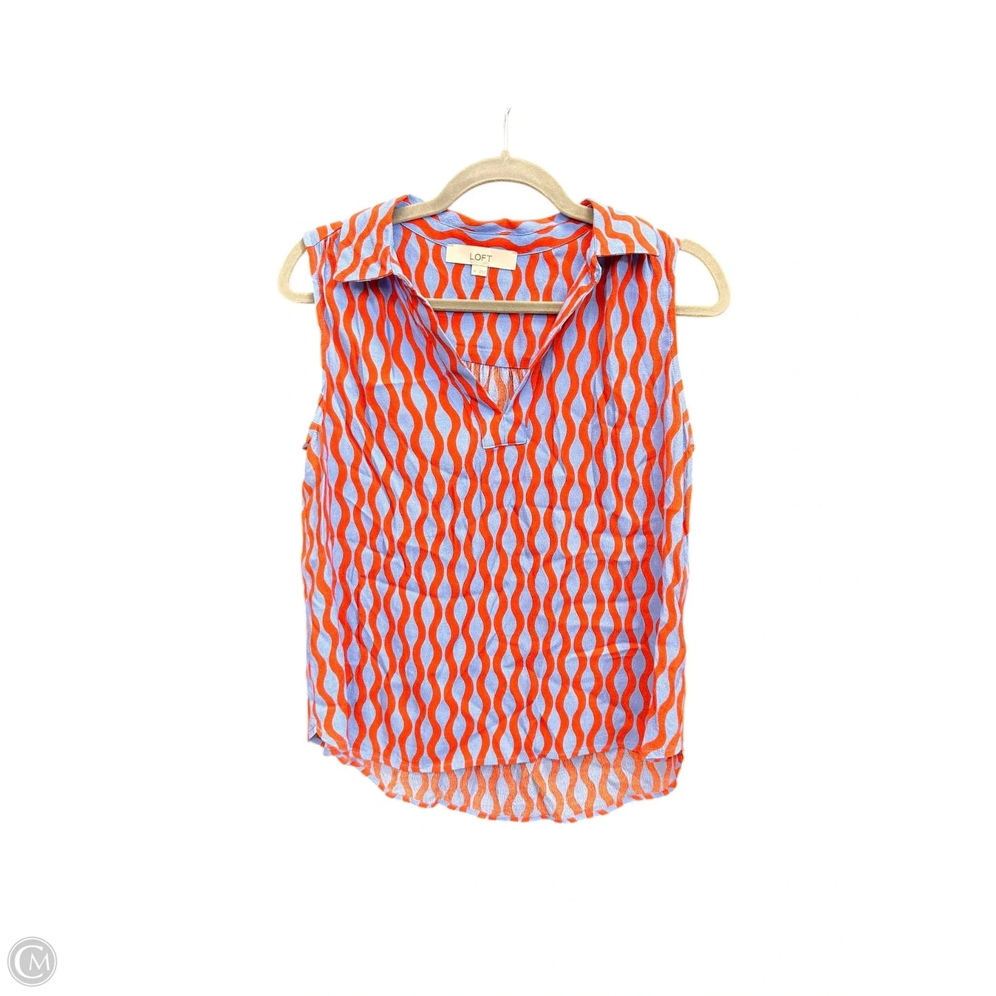 Top Sleeveless By Loft In Blue & Orange, Size: Xs