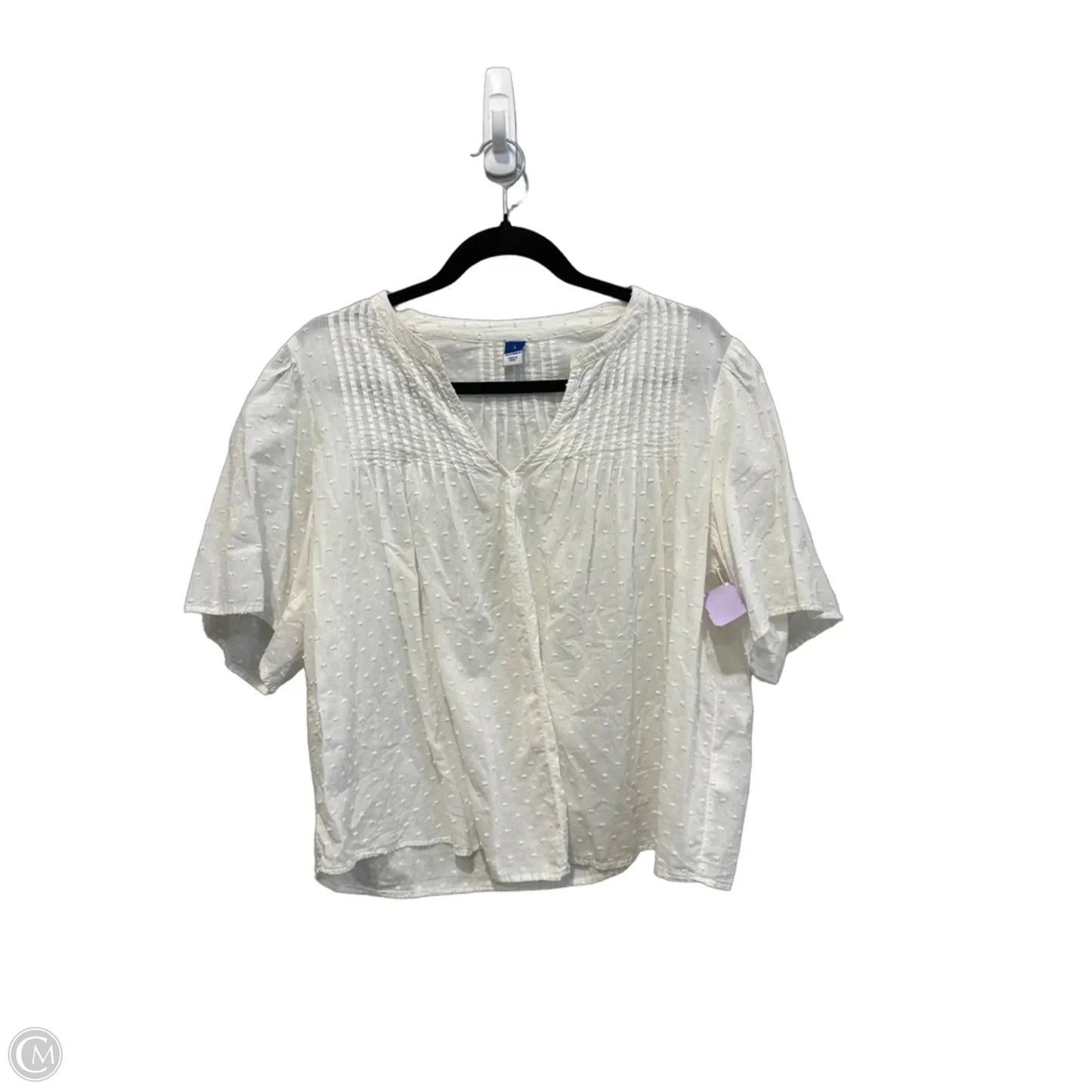 Top Short Sleeve By Old Navy In White, Size: L