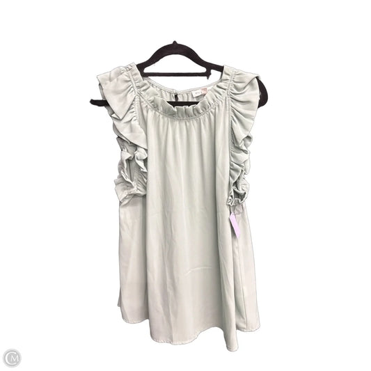 Top Sleeveless By Blu Pepper In Green, Size: L