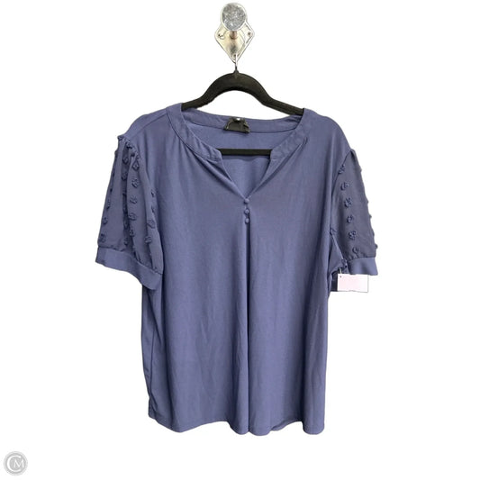 Top Short Sleeve By Clothes Mentor In Navy, Size: 1x