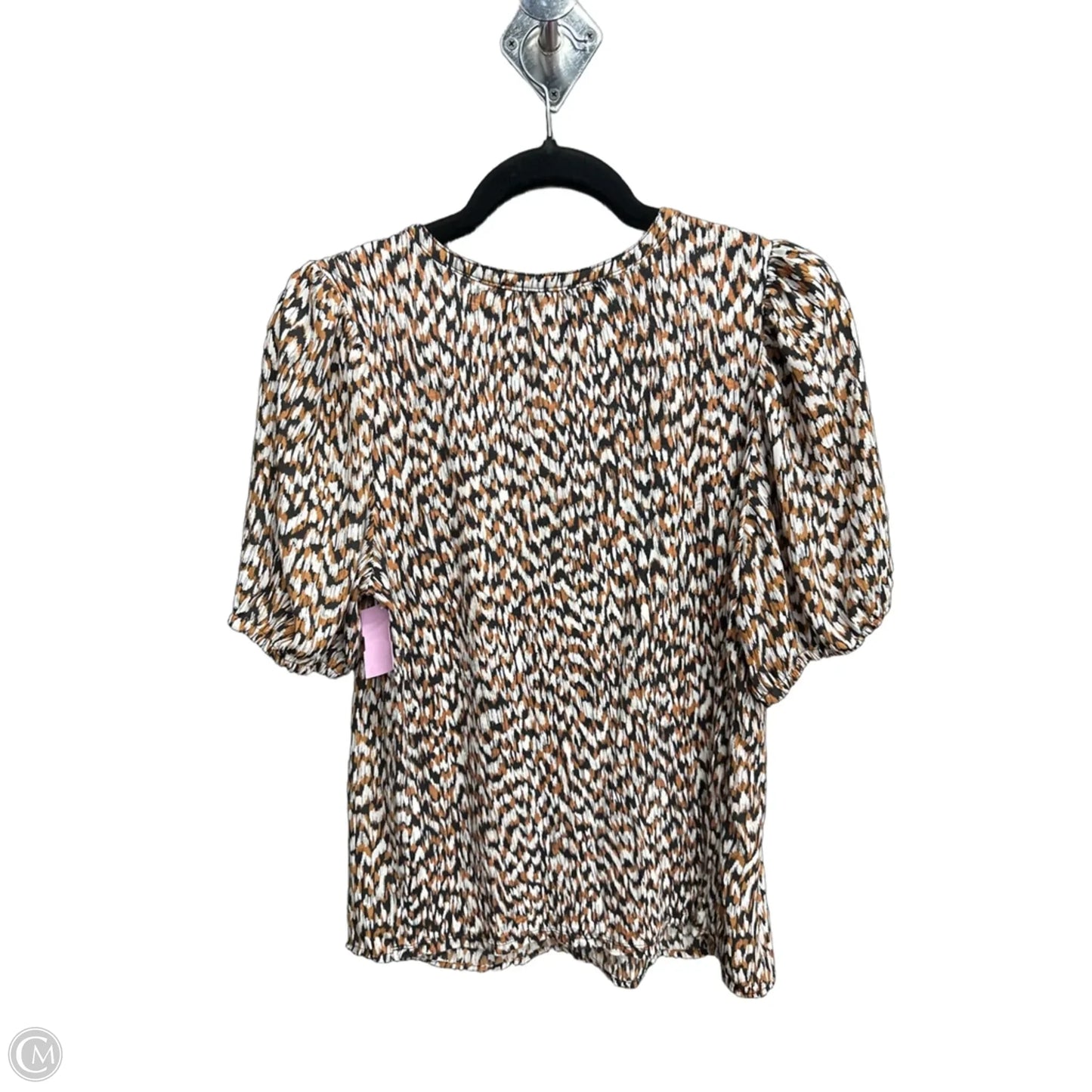 Top Short Sleeve By Loft In Black & Brown, Size: M