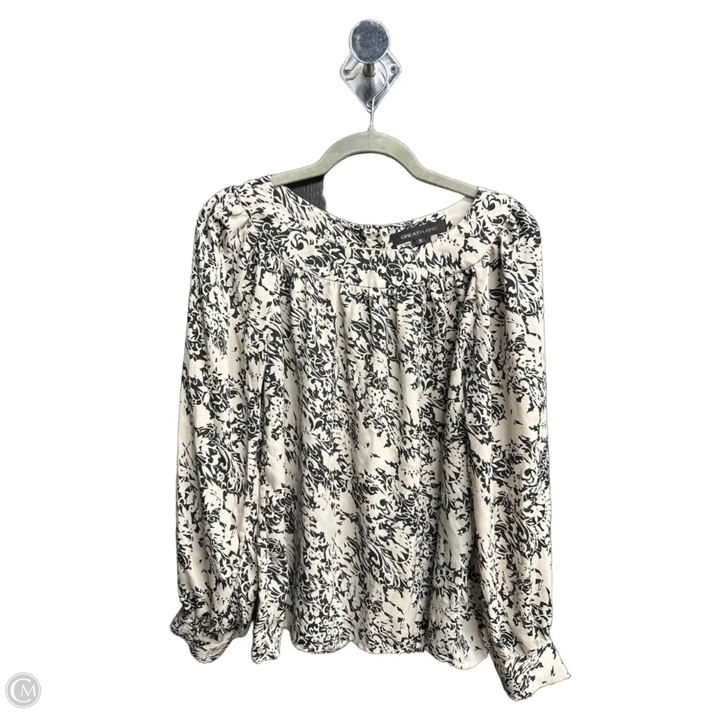 Top Long Sleeve By Clothes Mentor In Black & Cream, Size: S