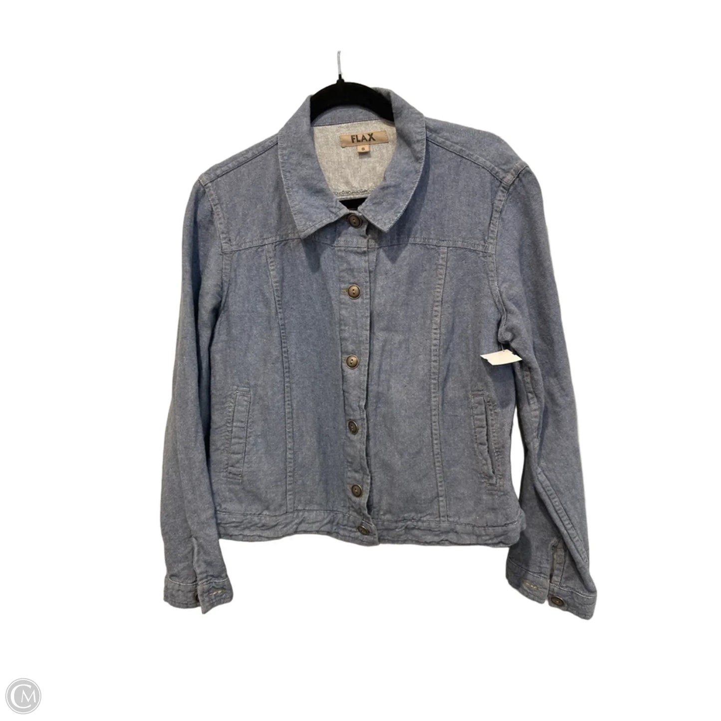 Top Long Sleeve By Flax In Blue Denim, Size: S