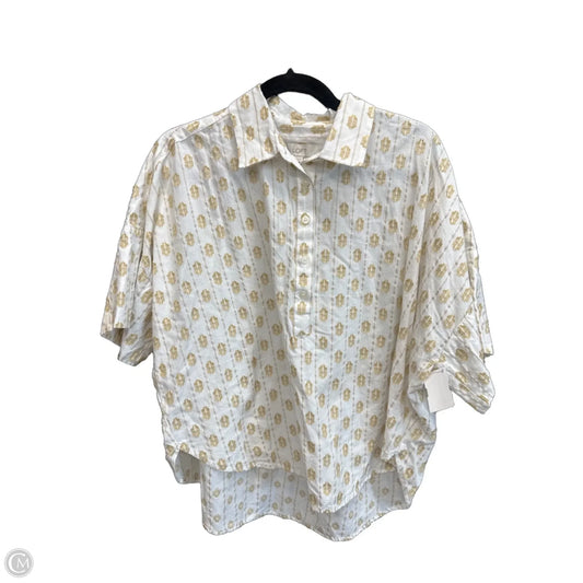Top Short Sleeve By Loft In Cream, Size: M