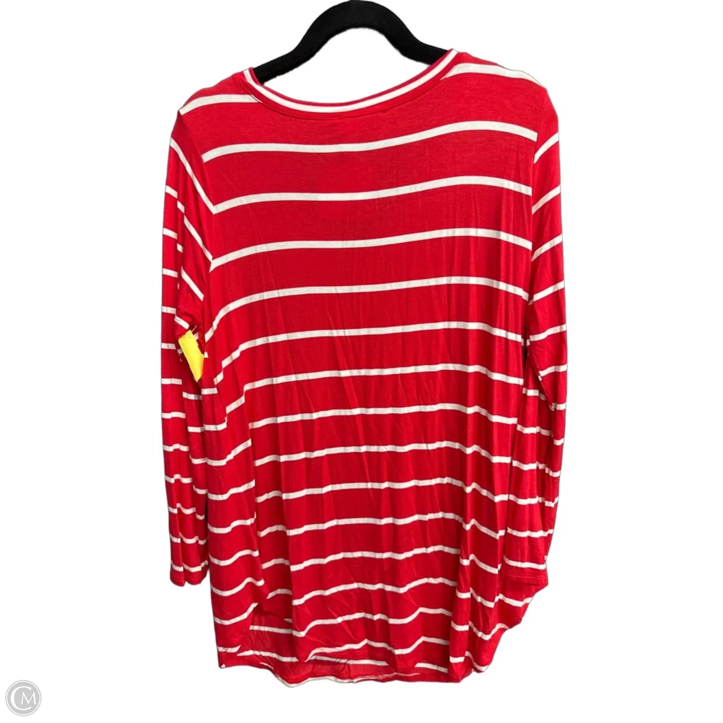 Top Long Sleeve Basic By Zenana In Striped Pattern, Size: Xl