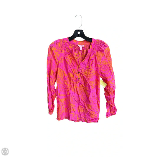 Top Long Sleeve Designer By Lilly Pulitzer In Orange & Pink, Size: Xs