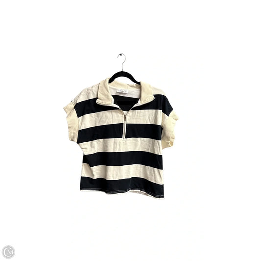 Top Short Sleeve By She + Sky In Black & Cream, Size: M