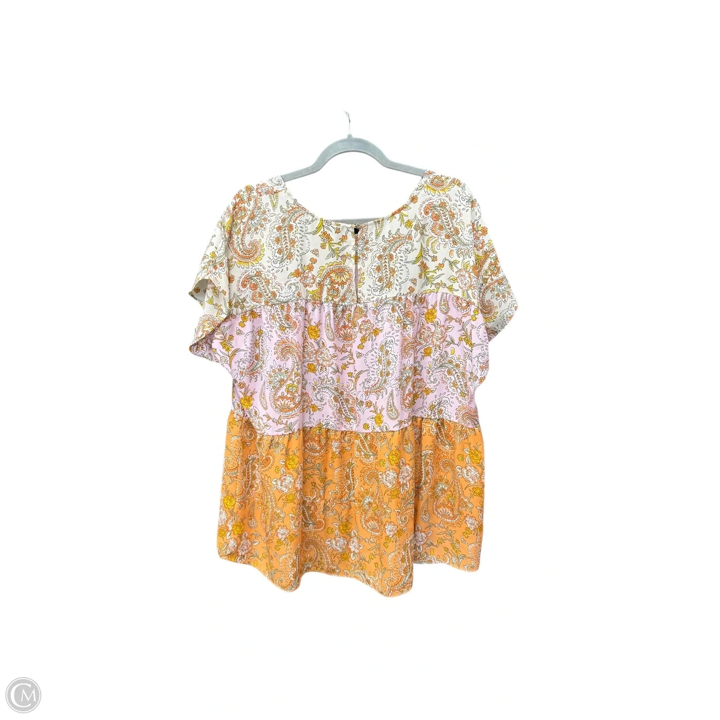 Top Short Sleeve By Cato In Floral Print, Size: Xl