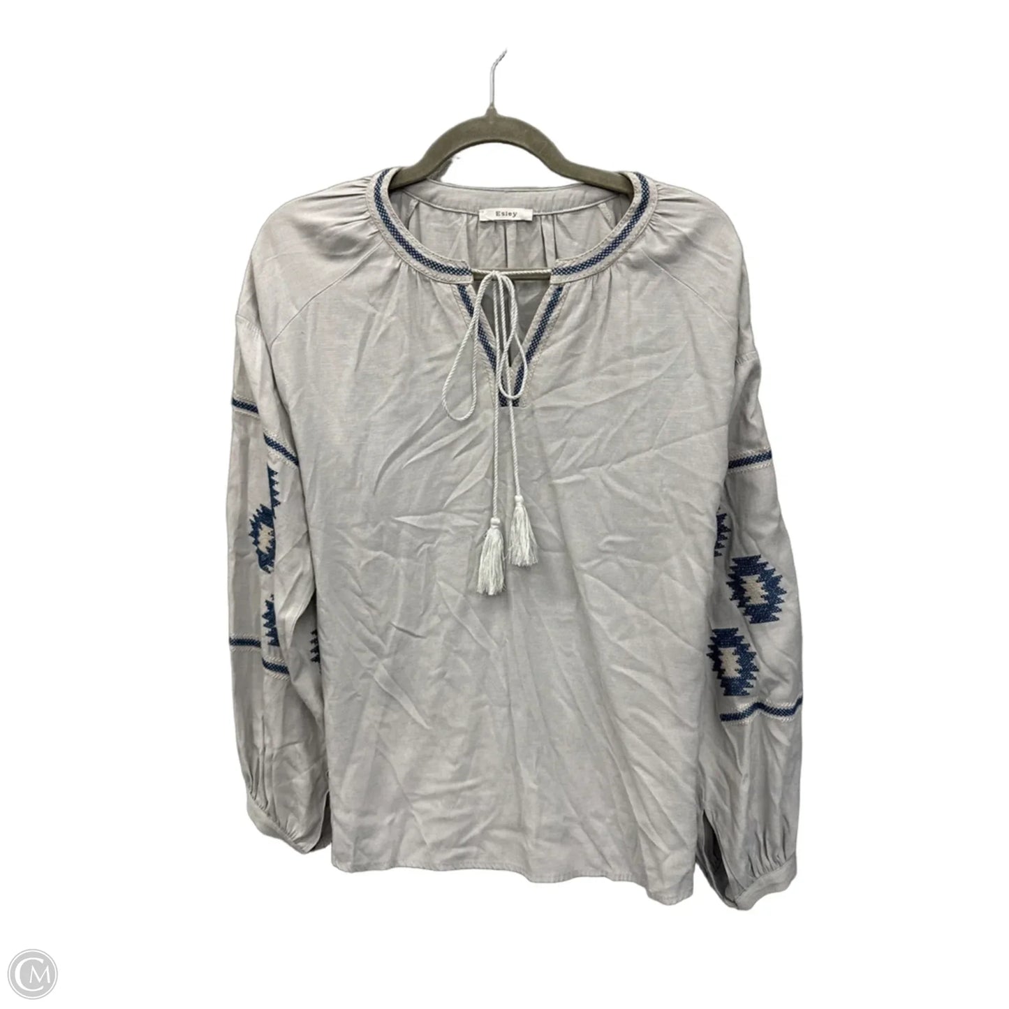 Top Long Sleeve By Esley In Grey, Size: M