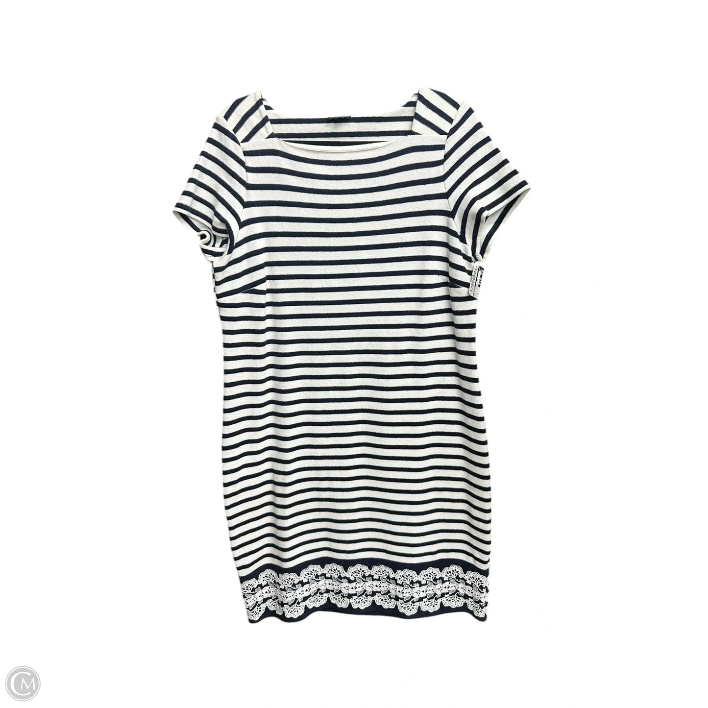 Dress Casual Midi By Talbots In Striped Pattern, Size: L