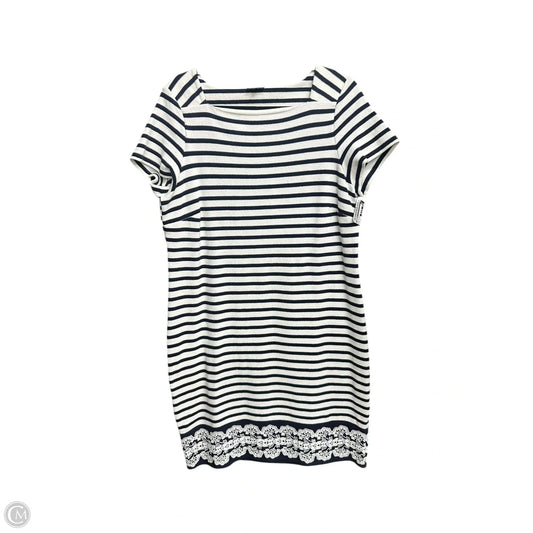 Dress Casual Midi By Talbots In Striped Pattern, Size: L