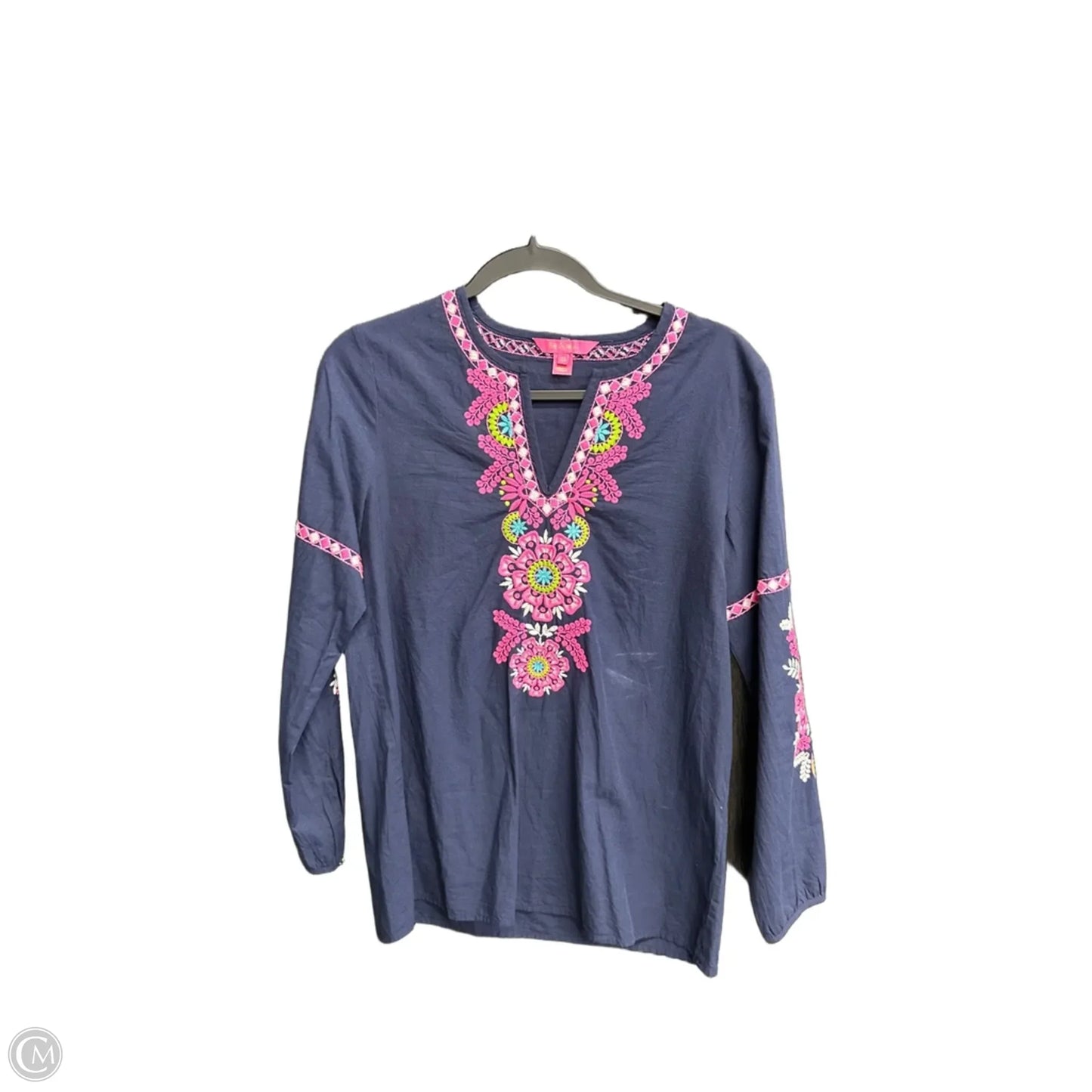 Top Long Sleeve By Lilly Pulitzer In Navy, Size: Xs