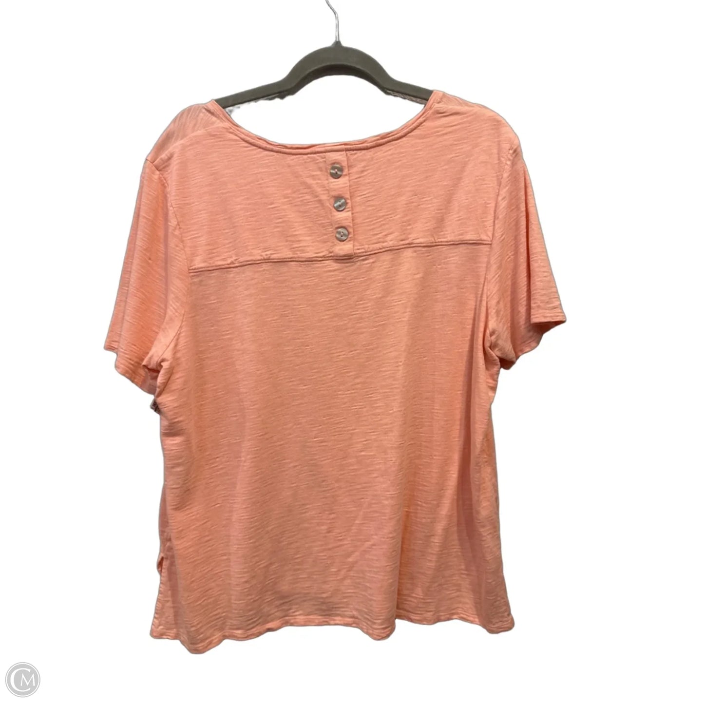 Top Short Sleeve Basic By Chicos In Coral, Size: Xl